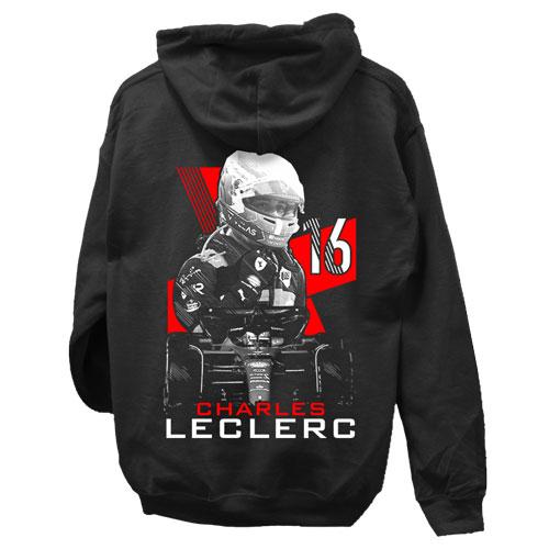 Charles Leclerc kapucnis pulóver (Fekete)