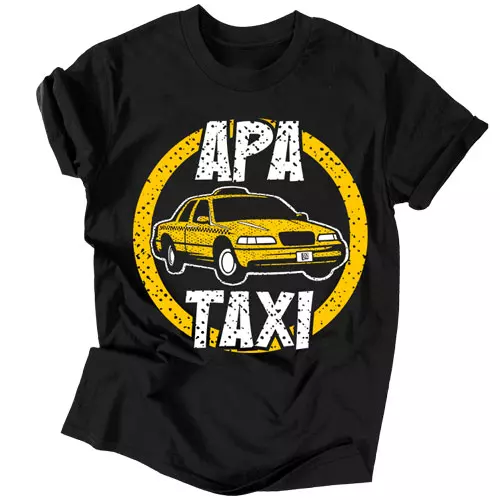 Apa Taxi férfi póló (Fekete)