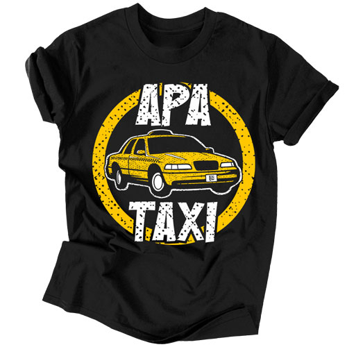 Apa Taxi férfi póló (Fekete)
