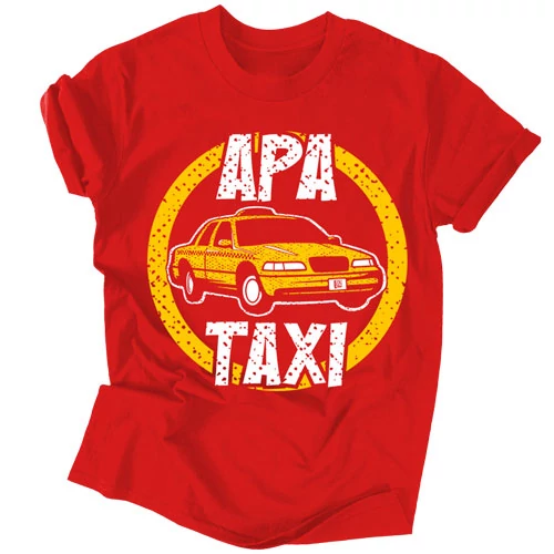 Apa Taxi férfi póló (Piros)