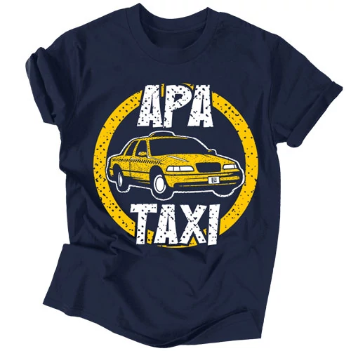 Apa Taxi férfi póló (Sötétkék)