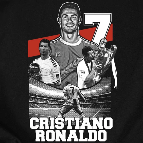 Cristiano Ronaldo szurkolói Póló - férfi póló (B_Fekete)
