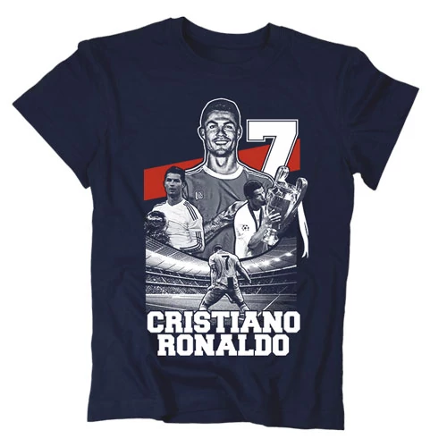Cristiano Ronaldo szurkolói gyerek póló (Sötétkék)