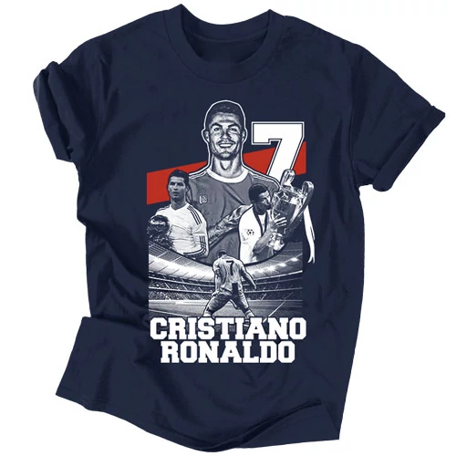 Cristiano Ronaldo szurkolói Póló - férfi póló (Sötétkék)