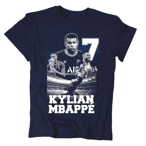 Kylian Mbappé szurkolói gyerek póló (Sötétkék)