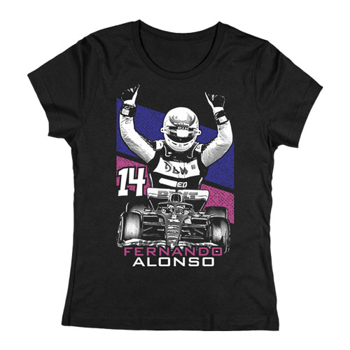 Fernando Alonso női póló (Fekete)