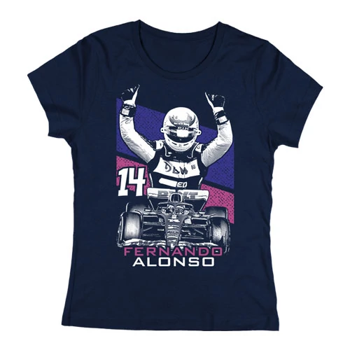 Fernando Alonso női póló (Sötétkék)
