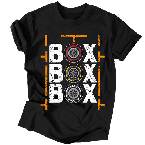 Box Box Box férfi póló (Fekete)