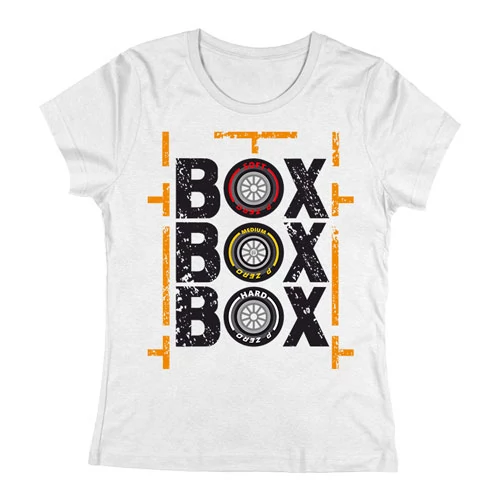 Box Box Box női póló  (Fehér)