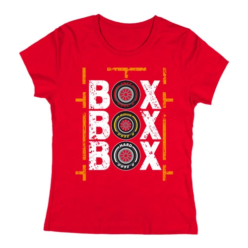 Box Box Box női póló  (Piros)