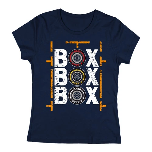 Box Box Box női póló  (Sötétkék)