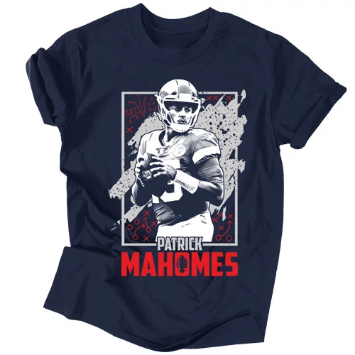 Patric Mahomes szurkolói Póló - férfi póló (Sötétkék)