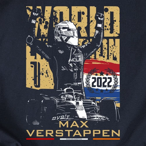Max Verstappen World Champion gyerek póló (B_Sötétkék)