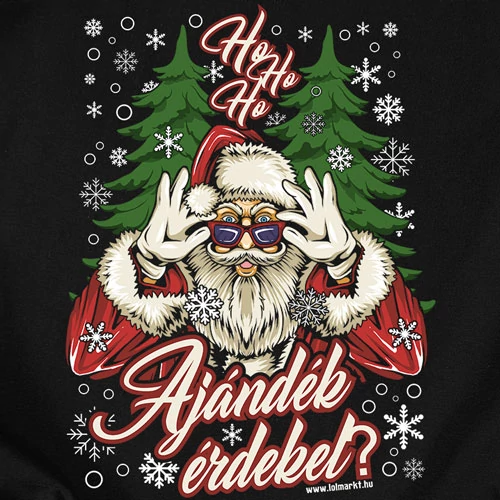 Ho Ho Ho Ajándék érdekel? férfi póló (B_fekete)