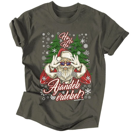 Ho Ho Ho Ajándék érdekel? férfi póló (Grafit)