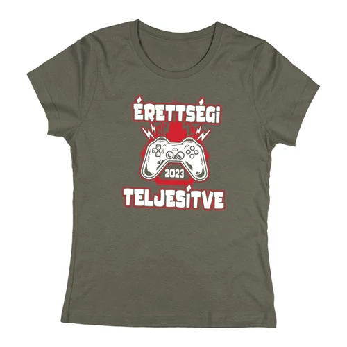 Érettségi szint teljesítve női póló (Sötétszürke)
