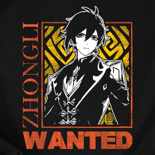 Zhongli Wanted női póló (B_Fekete)