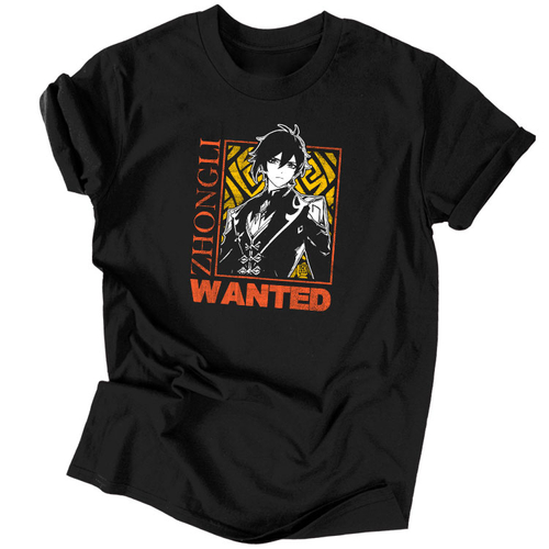Zhongli Wanted  póló (Fekete)