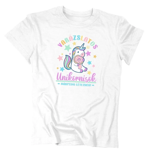 Varázslatos unikornis gyerek póló (Fehér)