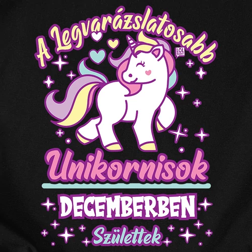 A legvarázslatosabb unikornisok - szülinapos női póló (B_fekete)