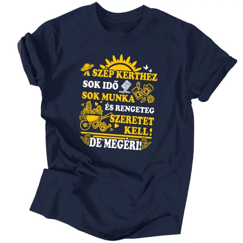A szép kerthez idő kell póló (Sötétkék)