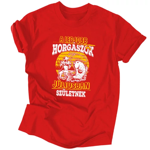 A legjobb horgászok férfi póló (Piros)