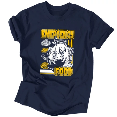 Emergency Food férfi póló (Sötétkék)