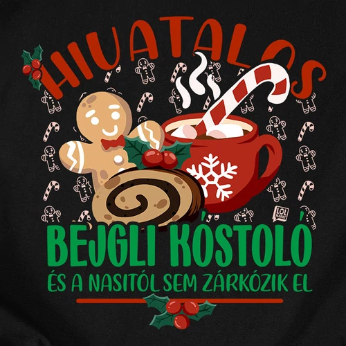 Hivatalos bejgli kóstoló férfi póló (B_Fekete)