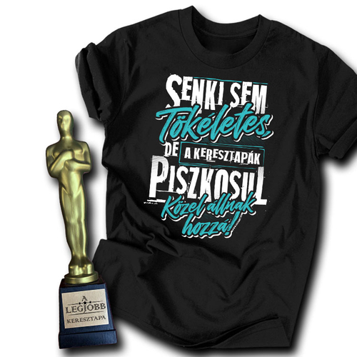 Tökéletes keresztapa férfi póló + A legjobb keresztapa Oscar szobor