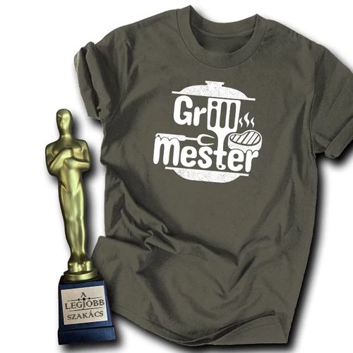 Grill mester férfi póló (Grafit)
