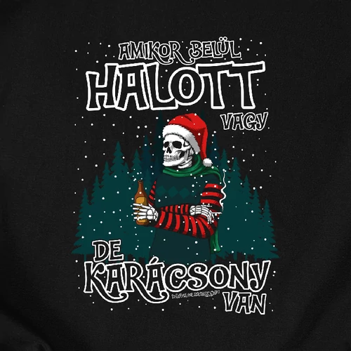 Halott karácsony női póló (B_fekete)