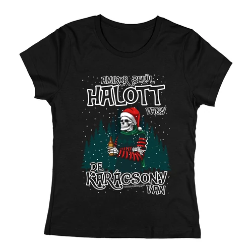 Halott karácsony női póló (Fekete)