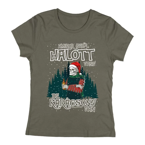 Halott karácsony női póló (Grafit)