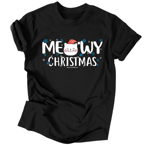 Meowy Christmas férfi póló (fekete)