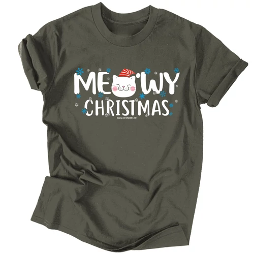 Meowy Christmas férfi póló (Grafit)