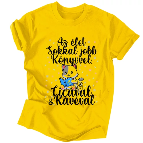Az élet sokkal jobb férfi póló (Citromsárga)