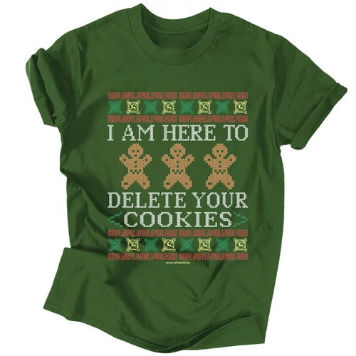 Delete cookies férfi póló (Sötétzöld)