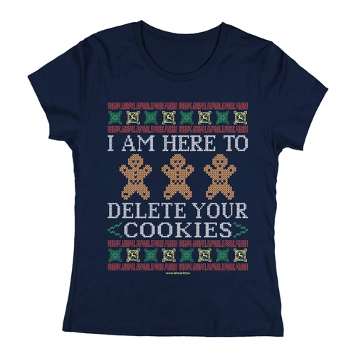 Delete cookies női póló (Sötétkék)