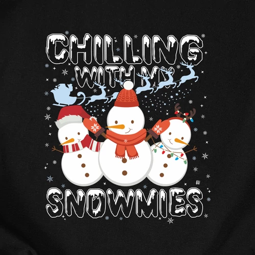 Chilling with my snowmies férfi póló (B_Fekete)