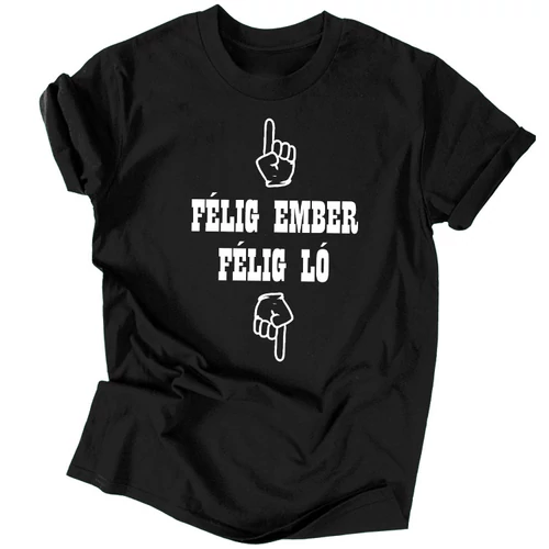Félig ember, félig ló férfi póló (Fekete)