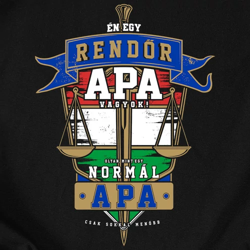 Rendőr apuka póló (b_Fekete)