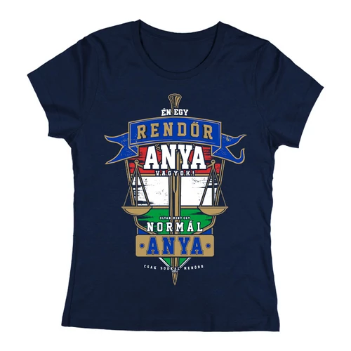 Rendőr anyuka női póló (Sötétkék)