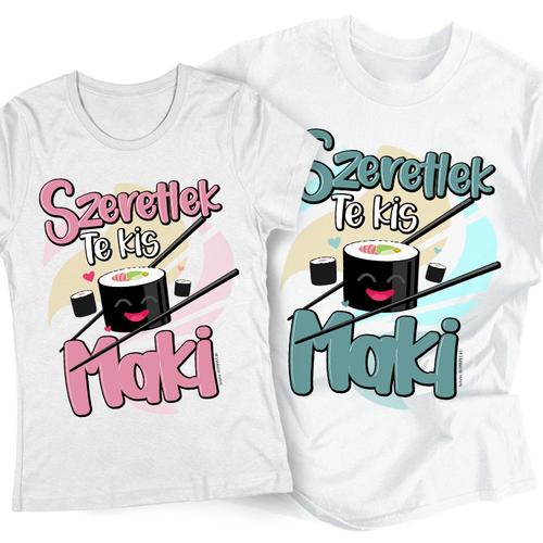 Szeretlek te kis maki páros póló szett (fehér)