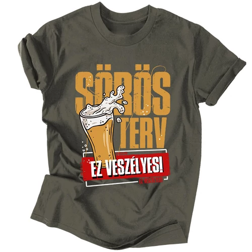 SÖRÖS TERV férfi póló (grafit)