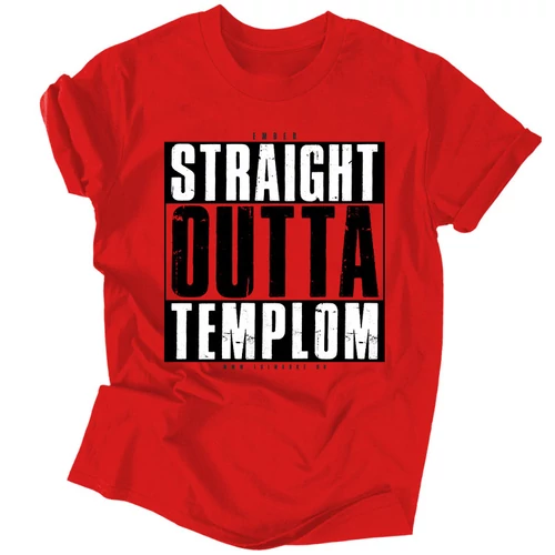 STRAIGHT OUTTA TEMPLOM férfi póló (piros)