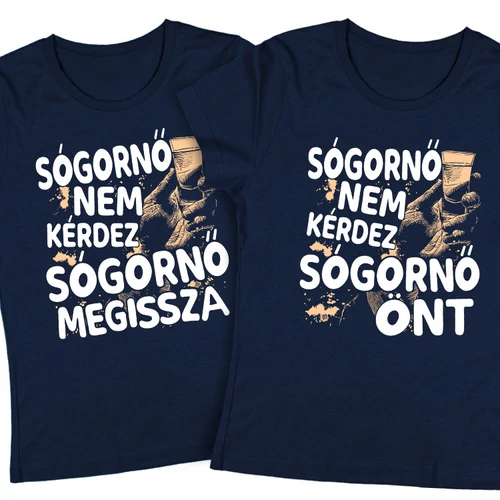 Sógornő nem kérdez női póló szett (Sötétkék-Sötétkék)