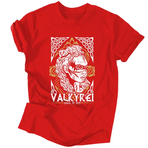 Valkyrei - Angel of Odin férfi póló (Piros)