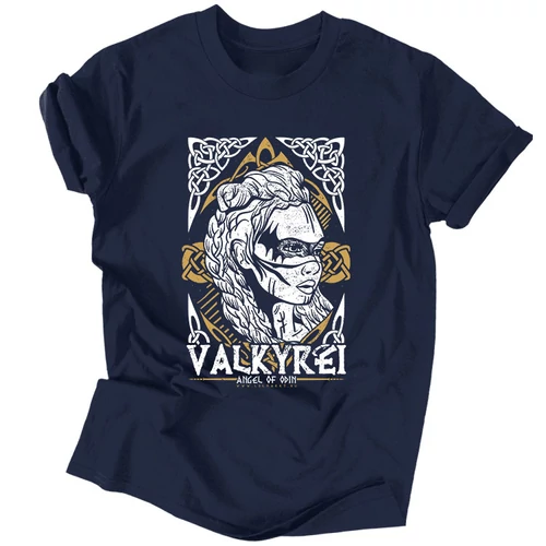 Valkyrei - Angel of Odin férfi póló (Sötétkék)