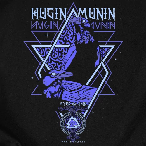 Hugin és Munin férfi póló (B_Fekete)