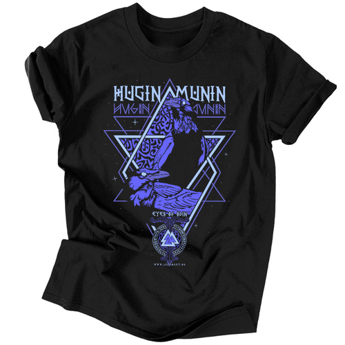 Hugin és Munin férfi póló (Fekete)